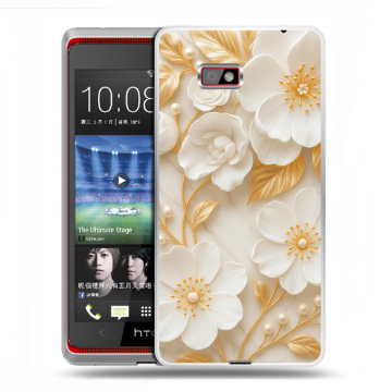 Силиконовый чехол на HTC Desire 600 с принтом Цветы Силиконовый чехол на HTC Desire 600 с принтом Цветы