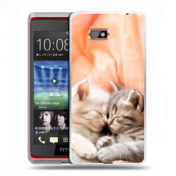 Силиконовый чехол на HTC Desire 600 с принтом Котята