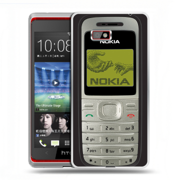 Силиконовый чехол на HTC Desire 600 с принтом Ретро Нокия