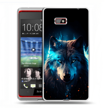 Силиконовый чехол на HTC Desire 600 с принтом Волк ночной