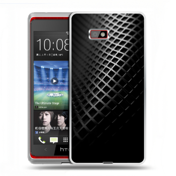 Силиконовый чехол на HTC Desire 600 с принтом Текстура металла