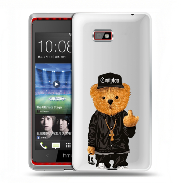 Силиконовый чехол на HTC Desire 600 с принтом Плюшевый медведь