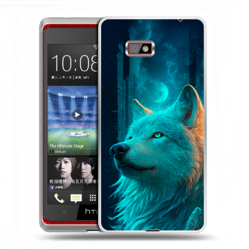 Силиконовый чехол на HTC Desire 600 с принтом бабочки саккура