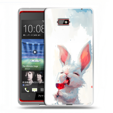Силиконовый чехол на HTC Desire 600 с принтом кролик зайчик