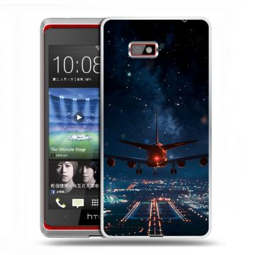Силиконовый чехол на HTC Desire 600 с принтом самолет