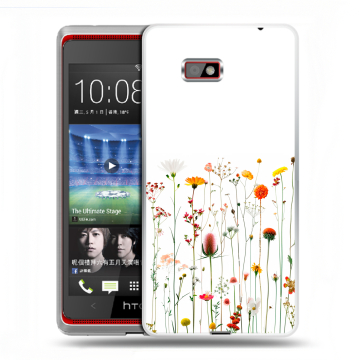 Силиконовый чехол на HTC Desire 600 с принтом цветы