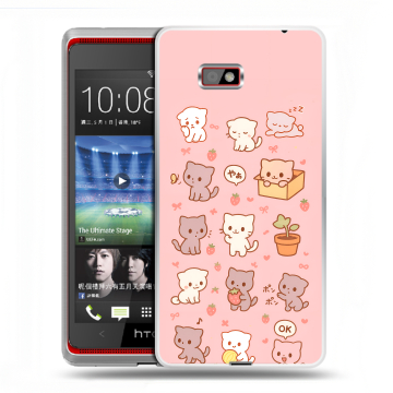 Силиконовый чехол на HTC Desire 600 с принтом Hello Kitty Хелоу Кити