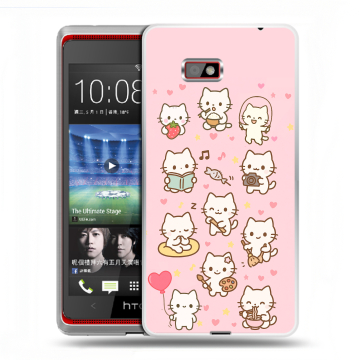 Силиконовый чехол на HTC Desire 600 с принтом Hello Kitty Хелоу Кити