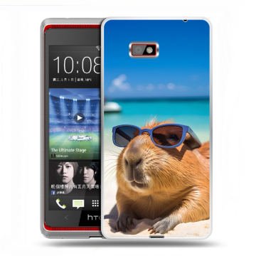 Силиконовый чехол на HTC Desire 600 с принтом Капибара