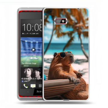 Силиконовый чехол на HTC Desire 600 с принтом Капибара Силиконовый чехол на HTC Desire 600 с принтом Капибара