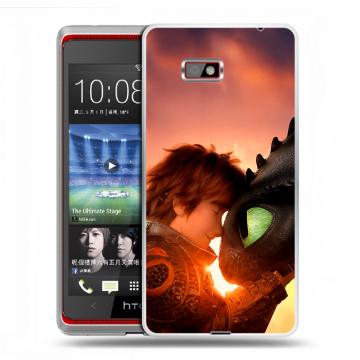Силиконовый чехол на HTC Desire 600 с принтом Как приручить дракона