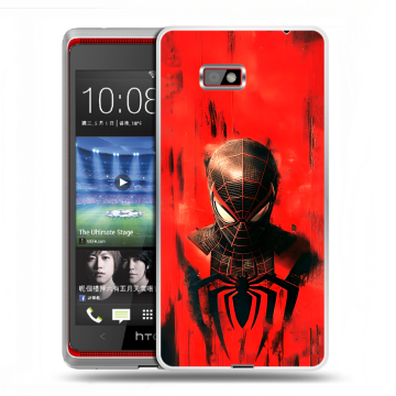 Силиконовый чехол на HTC Desire 600 с принтом человек паук spiderman Силиконовый чехол на HTC Desire 600 с принтом человек паук spiderman