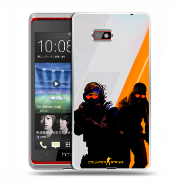 Силиконовый чехол на HTC Desire 600 с принтом Контер страйк Counter strike