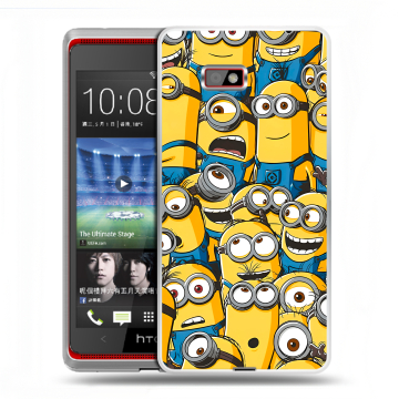 Силиконовый чехол на HTC Desire 600 с принтом Миньоны Силиконовый чехол на HTC Desire 600 с принтом Миньоны