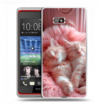 Силиконовый чехол на HTC Desire 600 с принтом котята котики Силиконовый чехол на HTC Desire 600 с принтом котята котики
