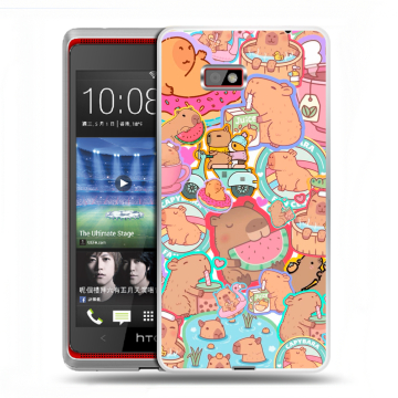 Силиконовый чехол на HTC Desire 600 с принтом капибары