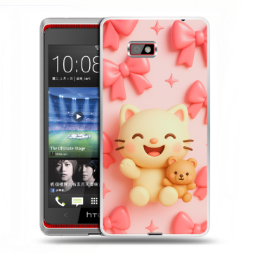 Силиконовый чехол на HTC Desire 600 с принтом для девочек