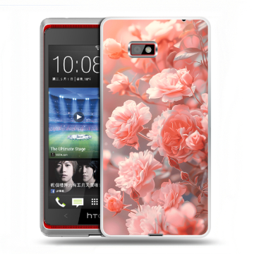 Силиконовый чехол на HTC Desire 600 с принтом Розы цветы Силиконовый чехол на HTC Desire 600 с принтом Розы цветы