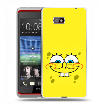 Силиконовый чехол на HTC Desire 600 с принтом спанчбоб спанч боб