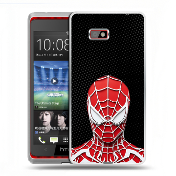 Силиконовый чехол на HTC Desire 600 с принтом человек паук spiderman