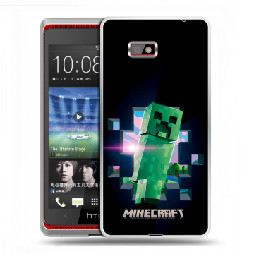 Силиконовый чехол на HTC Desire 600 с принтом Майнкрафт Minecraft