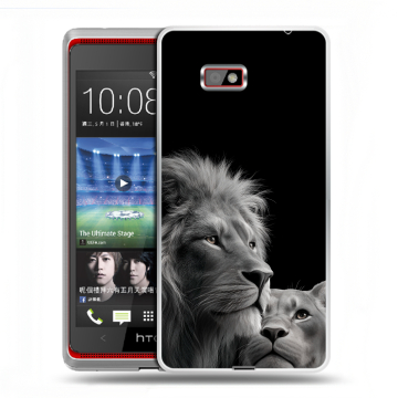 Силиконовый чехол на HTC Desire 600 с принтом Лев кошки Силиконовый чехол на HTC Desire 600 с принтом Лев кошки