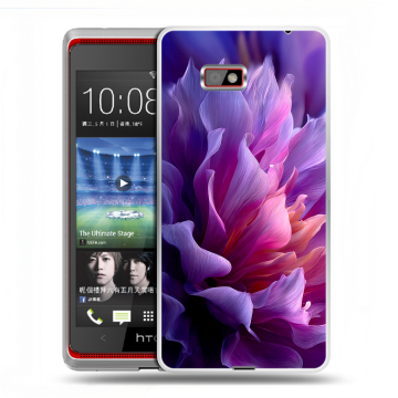 Силиконовый чехол на HTC Desire 600 с принтом женский цветы
