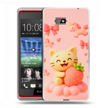 Силиконовый чехол на HTC Desire 600 с принтом для девочек