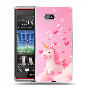 Силиконовый чехол на HTC Desire 600 с принтом Единорог