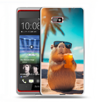 Силиконовый чехол на HTC Desire 600 с принтом Капибара