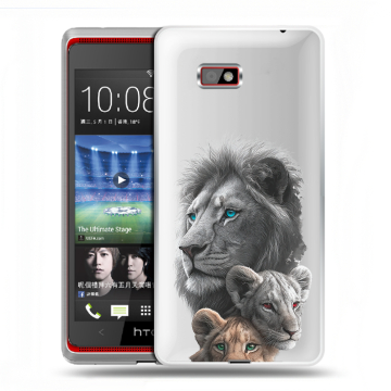 Силиконовый чехол на HTC Desire 600 с принтом Львы Силиконовый чехол на HTC Desire 600 с принтом Львы