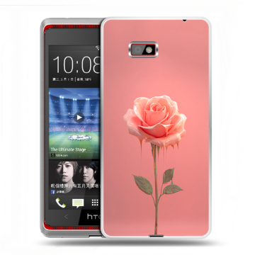 Силиконовый чехол на HTC Desire 600 с принтом Розовая роза Силиконовый чехол на HTC Desire 600 с принтом Розовая роза