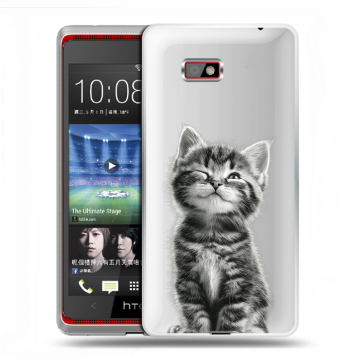 Силиконовый чехол на HTC Desire 600 с принтом Котенок