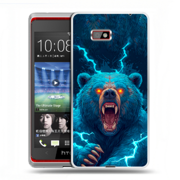 Силиконовый чехол на HTC Desire 600 с принтом Медведь Силиконовый чехол на HTC Desire 600 с принтом Медведь