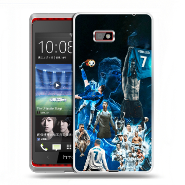 Силиконовый чехол на HTC Desire 600 с принтом Реал Роналдо Силиконовый чехол на HTC Desire 600 с принтом Реал Роналдо