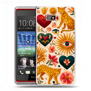 Силиконовый чехол на HTC Desire 600 с принтом Модный принт Силиконовый чехол на HTC Desire 600 с принтом Модный принт