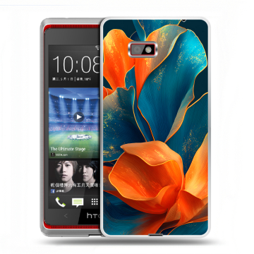 Силиконовый чехол на HTC Desire 600 с принтом Цветы Силиконовый чехол на HTC Desire 600 с принтом Цветы