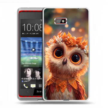 Силиконовый чехол на HTC Desire 600 с принтом Милая сова Силиконовый чехол на HTC Desire 600 с принтом Милая сова