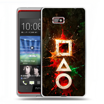 Силиконовый чехол на HTC Desire 600 с принтом Squid Game Игра кальмара