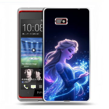 Силиконовый чехол на HTC Desire 600 с принтом Холодное сердце Frozen