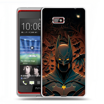 Силиконовый чехол на HTC Desire 600 с принтом Batman Бэтмен Силиконовый чехол на HTC Desire 600 с принтом Batman Бэтмен