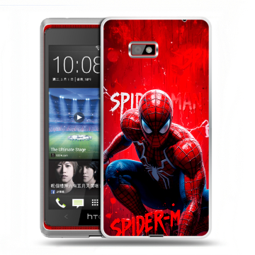 Силиконовый чехол на HTC Desire 600 с принтом Spiderman Человек паук Силиконовый чехол на HTC Desire 600 с принтом Spiderman Человек паук