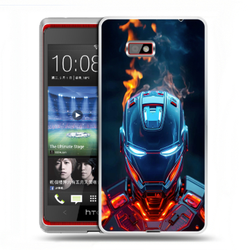 Силиконовый чехол на HTC Desire 600 с принтом IronMan Железный человек