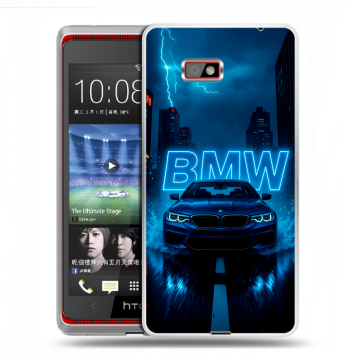Силиконовый чехол на HTC Desire 600 с принтом BMW БМВ