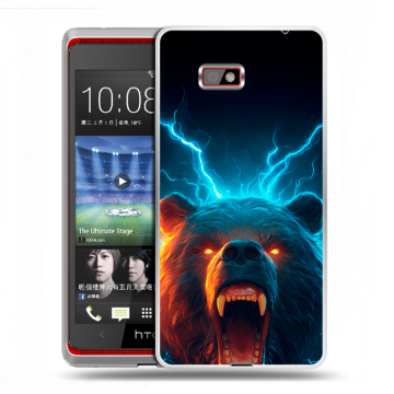 Силиконовый чехол на HTC Desire 600 с принтом Медведь Силиконовый чехол на HTC Desire 600 с принтом Медведь