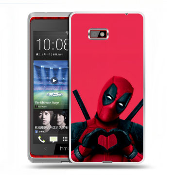 Силиконовый чехол на HTC Desire 600 с принтом Дедпул Deadpool