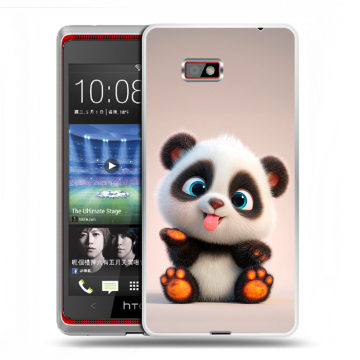 Силиконовый чехол на HTC Desire 600 с принтом милая панда