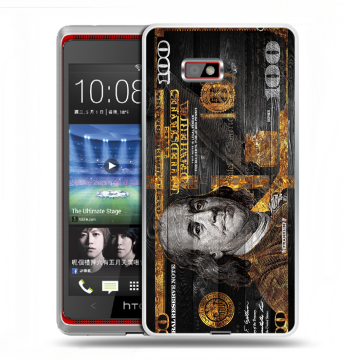 Силиконовый чехол на HTC Desire 600 с принтом Доллар деньги