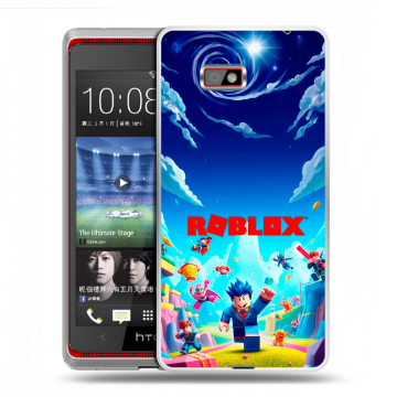Силиконовый чехол на HTC Desire 600 с принтом Roblox Роблокс