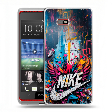 Силиконовый чехол на HTC Desire 600 с принтом Nike Найк